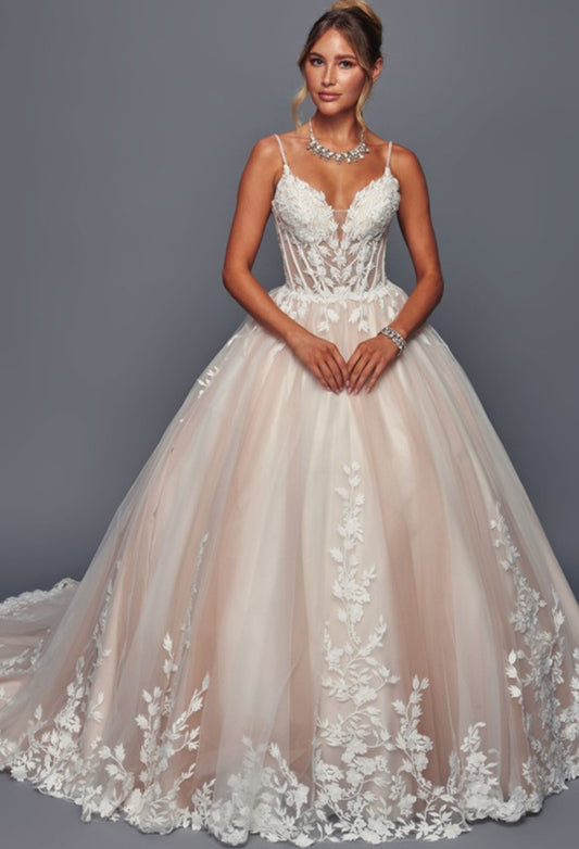 Sleeveless A-Line Wedding Gown